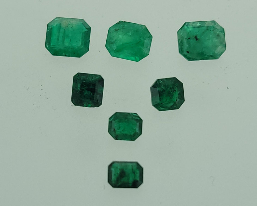 Natural Emerald Cut Swat Emerald Lot – 7 Pieces | 4.15 Carats Total | Pakistan Origin