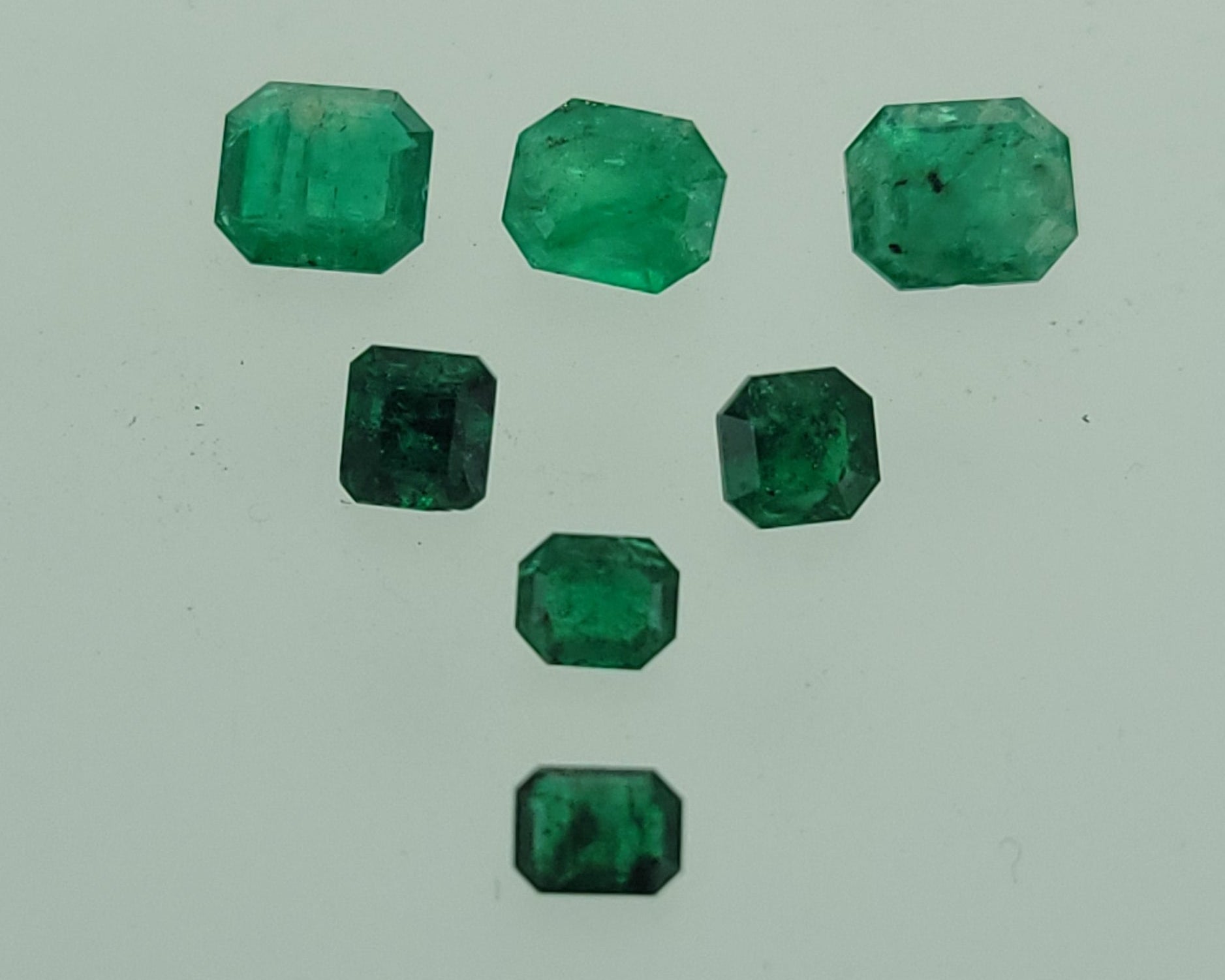 Natural Emerald Cut Swat Emerald Lot – 7 Pieces | 4.15 Carats Total | Pakistan Origin